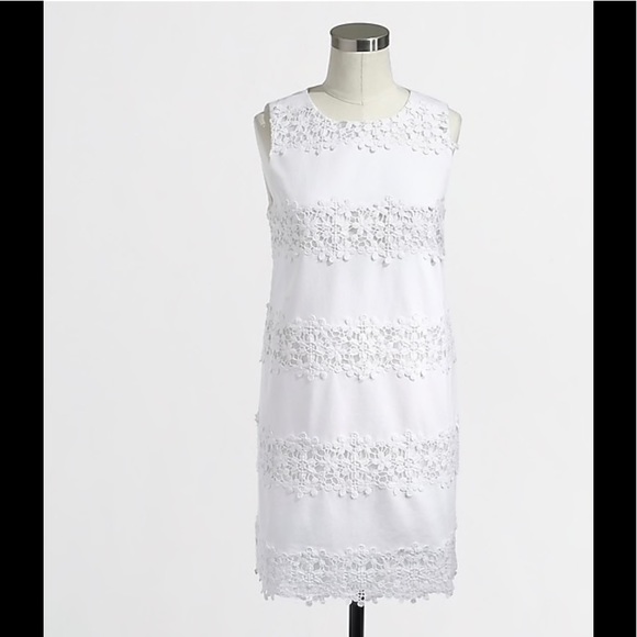 J. Crew Factory Dresses & Skirts - JCREW SCALLOPED LACE STRIPE DRESS